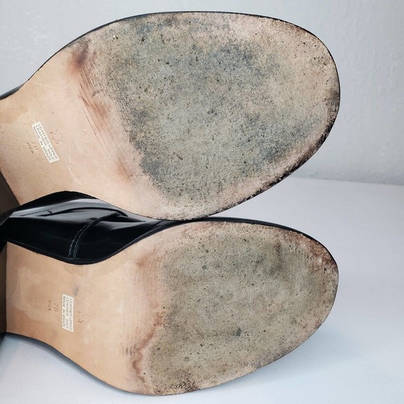 Arrichi Anthropologie Booties Black Patent Leather Heel Boots Womens Size 7 B - Picture 13 of 15